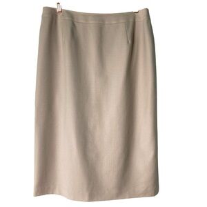 Talbots 96% Wool A-line Light Tan Skirt Stretch Fabric Made in Italy (Size 14)